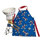 Disney Mickey Mouse Kids 7pc Baking Set Apron Bowl Spatulas Cookie Cutters Sz6 7