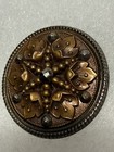 Antique Brass Button With Cut Steels  Stars And Leaves 1-3 8  Gorgeous