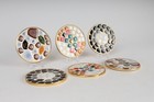6 Vintage Mcm Mosaic Tile And Metal Coasters Round Drink Coasters Mid Century