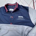 Vintage Olympia Beer 80s Pullover Striped 1 2 Button Down Red White Blue Large