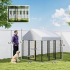 Pawhut Dog Cage Crate Pet Kennel House Metal Playpen Patio Shelter W roof