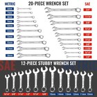 Workpro 32pc Sae metric Combination Wrench Set 12 Pt Regular Wrenches Set W tray