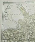 1894 Vintage Monmouth  Uk Atlas Map Authentic Antique Encyclopedia Britannica 