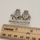 Vintage Signed Beau 925 Sterling Silver 2 Cats On A Fence Brooch Pin