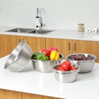 2pcs 5qt 304 Stainless Steel Colander Mixing Bowl Rice Fruit Strainer