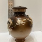 Antique Japanese Moriage Satsuma Vase 3d Dragon   Flower Motif  11    1920   s