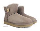 Ugg Bailey Button Mini Ii Caribou Suede Fur Boots Womens Size 7 -nib-