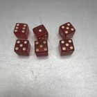 Vintage Cherry Red Bakelite Dice Lot Of 6 Classic 5 8   