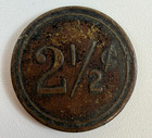 Vintage Happy Corner Good For 2 1 2   Brass Trade Token Merchant Tavern