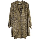 H m Snakeskin Print Long Sleeve Size 8 Tunic Blouse Shirt Dress Tan Brown