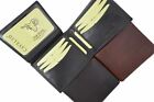 Mens Genuine Cowhide Leather Credit id Card Holder Bifold Wallet Slim Purse Gift