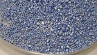 White blue Stripes 12 0   Vintage Venetian Italy Seed Beads   30 Grams  Stash 