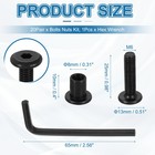 20pack M6x25mm Hex Chicago Screws 8x10mm Binding Posts Socket Cap Bolt Nut Black
