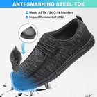 Vikoviren Steel Toe Shoes For Men Slip On Safety Work Shoes Non Slip Puncture