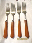 Vtg  Butterscotch Bakelite Flatware 23 Pieces Mixed 17 Perma-brite 6 Unbranded