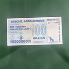 World Banknotes 2008 Special Agro-cheque Zimbabwe One Hundred Billion Dollar Unc