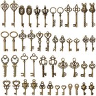 46pcs Old Vintage Antique Skeleton Keys Diy Necklace Pendant Bronze Crafts
