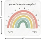 Baby Monthly Milestone Fleece Blanket Boy Girl Rainbow Newborn Nursery 47 X47 In
