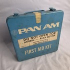 Vintage 70s Pan Am Airline In Cabin First Aid Kit Aviation Plane Metal Tin Full
