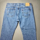 Levis 501 Jeans Mens 38x32 Denim Button Fly Straight Classic Medium Wash Work