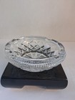 Vintage Mcm Round Clear Cut 24  Lead Crystal Ashtray cigar cigarette  4 Holders 