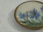 Antique Hand Painted Porcelain Blue Flowers Button