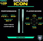     sale   Free Shipping  Rawlings Icon 2    Usssa Bat 2026  -10 