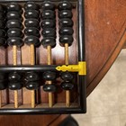 Vintage Chinese Abacus 13 Columns 2 By 5 Beads Large 7 25  By 15  Lotus Flower