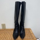 Soda Black Faux Leather Tall Knee High Boots Block Heel Women s Size 8