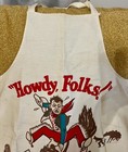 Vintage Cowboy Screen Print Bucking Horse Western Howdy Folks Bbq Chef Apron Nos
