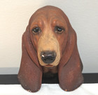 Vintage Bossons Basset Hound Chalkware Wall Plaque     Made In England     Excellent