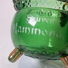 Hammond   Indiana In Green Depression Souvenir Glass Gilded Gold Antique Trinket