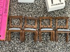 Vintage 4 Concord Miniature Dollhouse Wood Dining Chairs Blue  White  Nib As Is