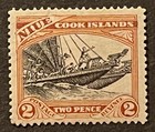 Travelstamps  Niue Cook Islands Stamps - 14 X 14 Perf Double Canoe Mint Mogh Wmk