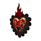 Tin Heart  Sacred Heart With Evil Eye Protective Charm 8    Mexican Corazon