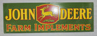 John Deere Farm Implements Porcelain Enamel Sign 36 X 12 inches