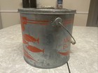 Vintage Old Pal Woodstream Galvanized Floating Minnow Bait Bucket Fishing