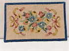 Rug Carpet 5 25  X 8 25  Needlework Handcrafted Signed 1986 Vtg Dollhouse 1 12