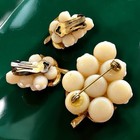 Lucite Grape Brooch Earrings Set Forbidden Fruit Cream Polka Dot 1950s