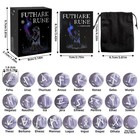 Purple Glaze Rune Spiritual Divination Tools With Guide Book Engraved Runes