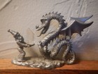 Spoontiques Pewter  Figurine Wizard Giving Crystal To Dragon Mr873