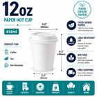 Paper Hot Cups With Lids Disposable Coffee Cups  12oz  100-1000  Pack