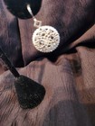 Vintage Avon Silvertone Filigree Medallion Dangle Earrings