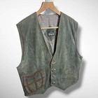 Marjo Men s Genuine Leather Costume Vest Suede Size 50 L Western Waistcoat Top 
