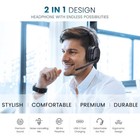 Detachable Trucker Bluetooth Headset Noise Canceling Wireless Headphone Mute Mic