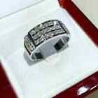2 00ct Round Cut Moissanite Men s Anniversary Band Ring Real 925 Sterling Silver