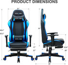 Gaming Chair With Footrest  Ergonomic Computer Game Desk Chair  Reclining Gamer