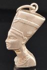 Silver Egyptian Queen Nefertiti Bust Charm Pendant 900 Egypt Vintage