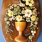 Vintage Nail Flower Art Wall Plaque By Pol-o-craft Pauline Owens 1977  as-is 