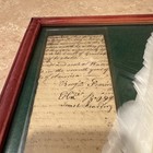 Framed 1783 Collector   s Warrant Handwritten Document Display W  Feather Quill
